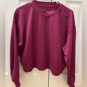 Lululemon Ribbed Softstreme Perfectly Oversized Cropped Crew Sz 4 EUC